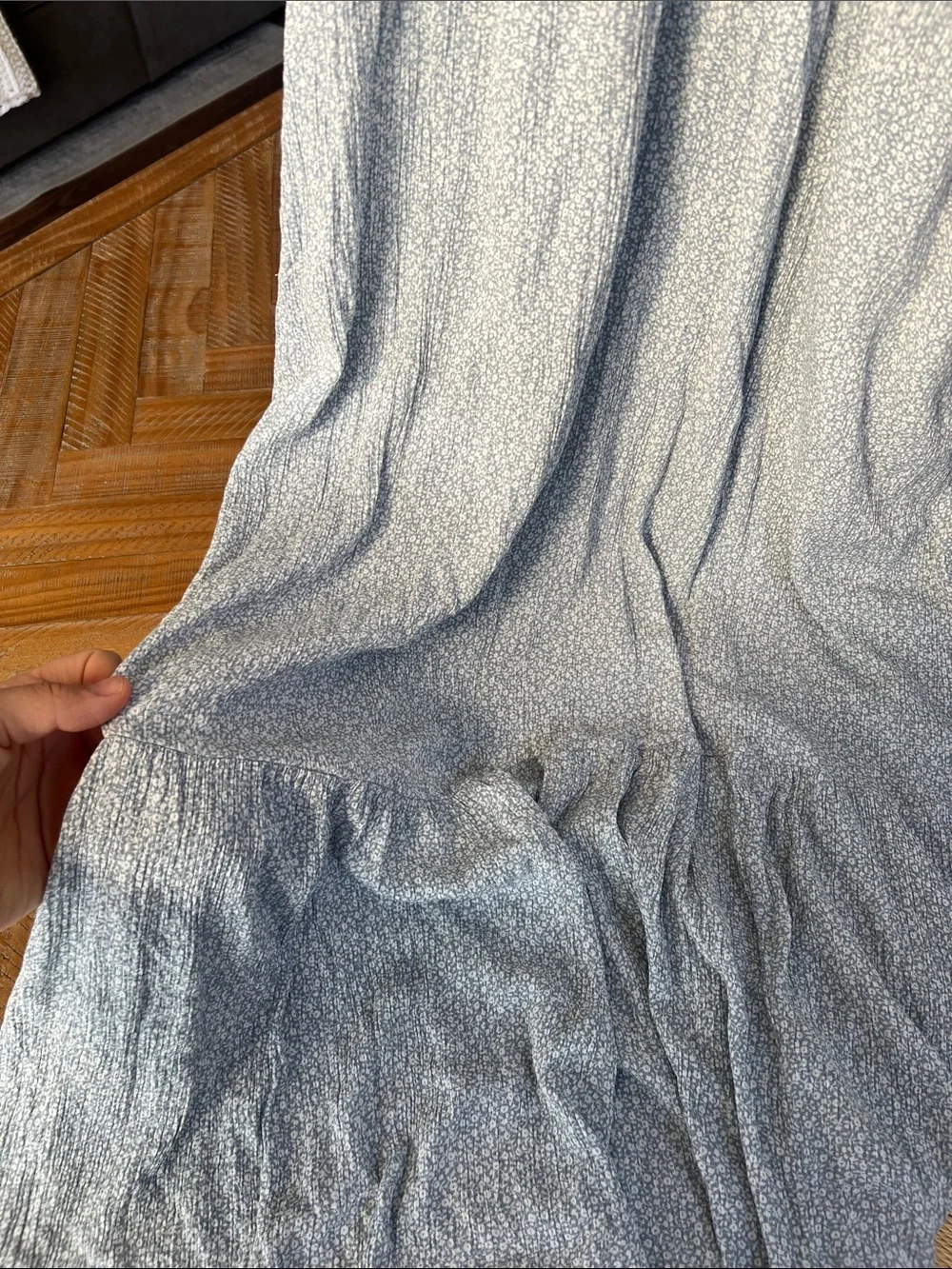Abercrombie & fitch Light Blue Floral Maxi Sundress with Spaghetti Straps